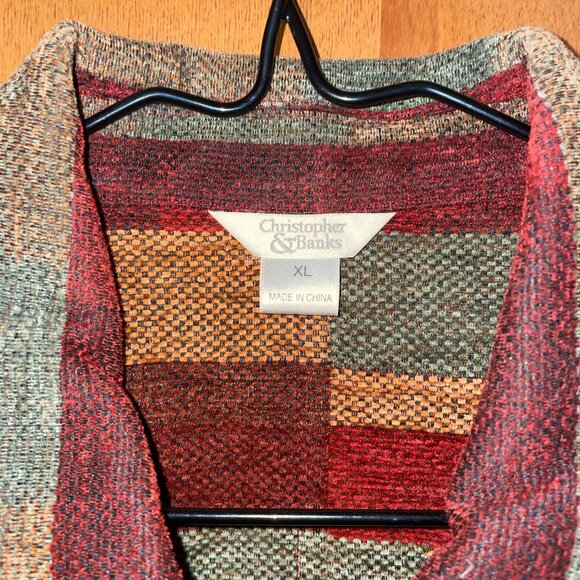 Christopher & Banks Womens Multicolor Striped Button-Up Blazer Jacket XL - Picture 3 of 8